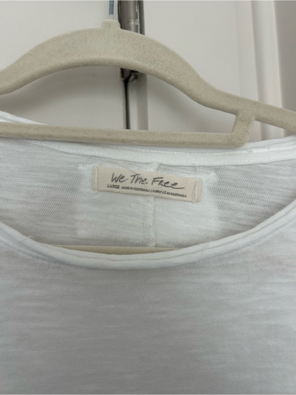 We The Free White lettuce edge short Sleeve Tee size Large - Picture 2 of 3